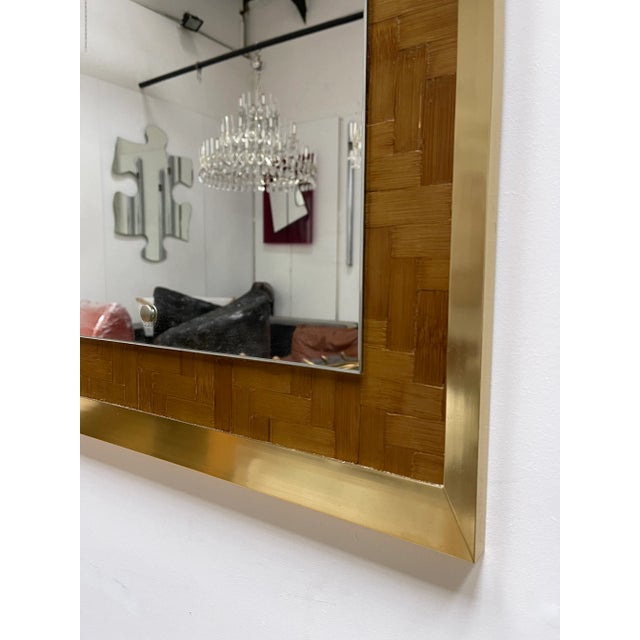 1970s Dal Vera Bamboo & Brass Mirror For Sale - Image 6 of 10