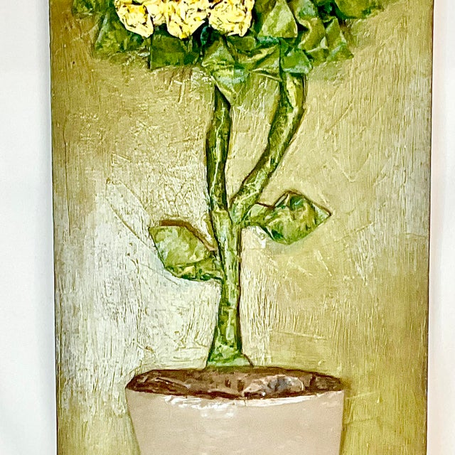 Wood 1970s Vintage Boho Chic Folk Art Paper Mache’ Flora Tree Wall Sculpture For Sale - Image 7 of 11