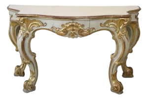 20th Century Carved and Gilded Wood Console Table, 1980s