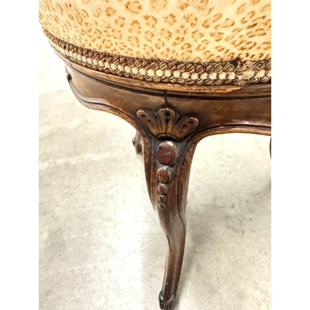 Brown Antique French Carved Walnut Wood Tripod Foot Stool For Sale - Image 8 of 9