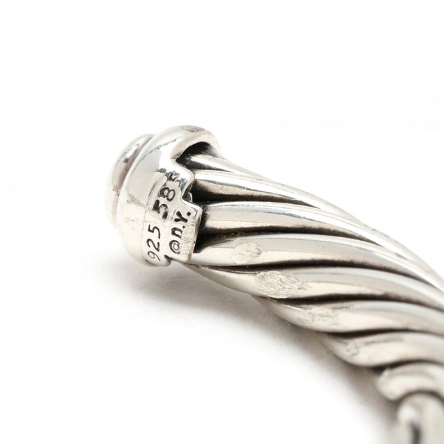 David Yurman Double X Cuff Bracelet, Sterling Silver & 14k Yellow Gold, 7 Inches For Sale In Greensboro - Image 6 of 7
