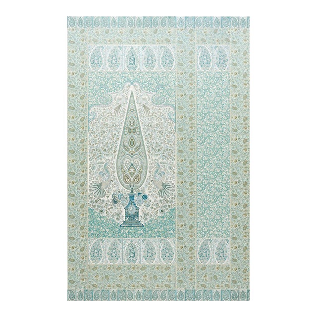 SAMPLE - Schumacher Colmery Paisley Panel Set In Peacock For Sale