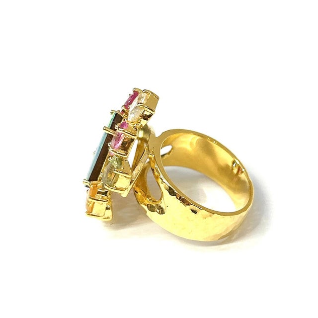 Bochic “Orient” Ruby & Sapphires Turtle Cocktail Ring Set 18k & Silver Size 10 For Sale In New York - Image 6 of 6