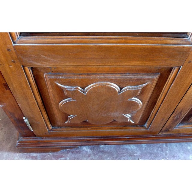 Vintage Hand-Crafted Italian Walnut Bookcase Cabinet, 1980s For Sale - Image 4 of 7