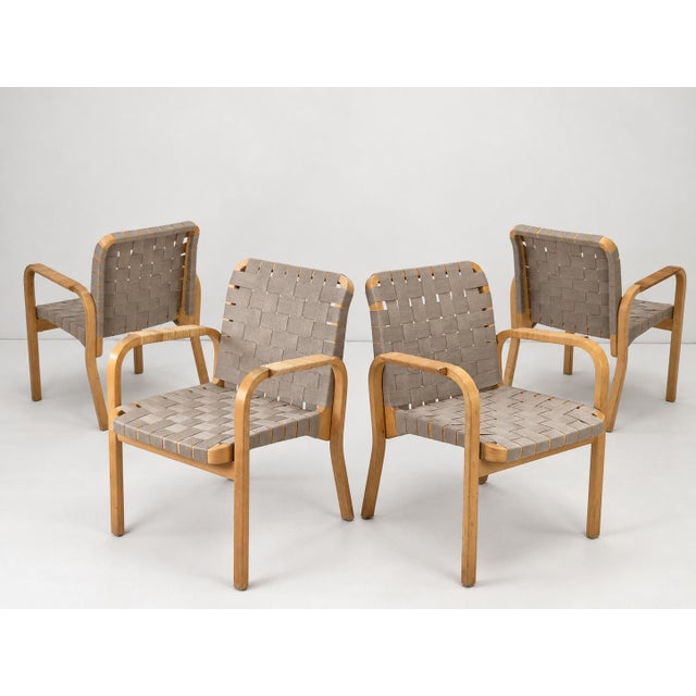 Model 45 Armchairs by Alvar Aalto for Artek, 1970s, Set of 4 For Sale - Image 11 of 18