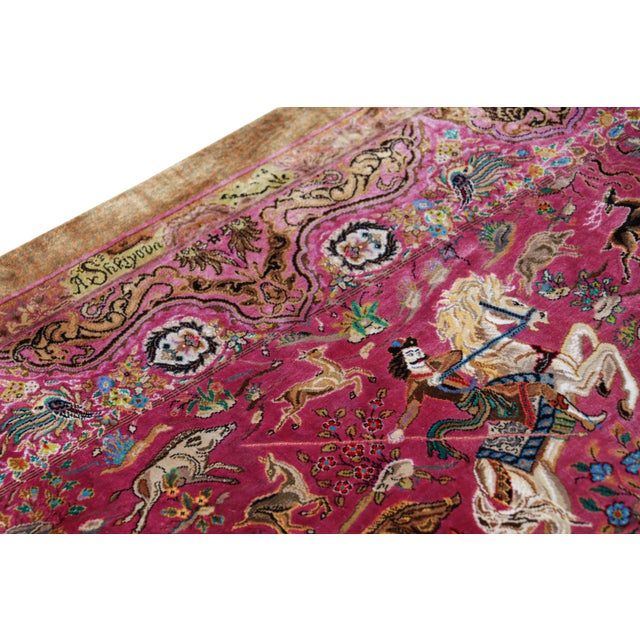 Textile Rug & Kilim’s Modern Classics Pictorial Rug in Red, Brown, Pink Tones For Sale - Image 7 of 8