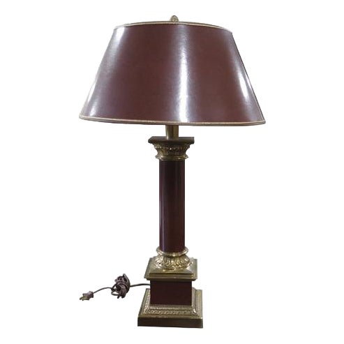 1990s Stiffel Brass & Faux Finish Lamp For Sale