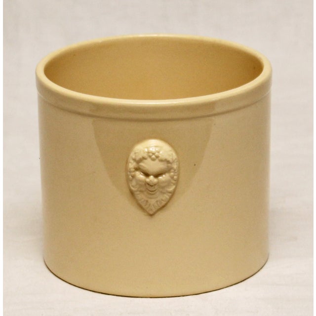 Ceramic Art Nouveau Flower Pot Cachepot, Villeroy & Boch, Dresden, manufactured 1876/1918. Brown company stamp on the...