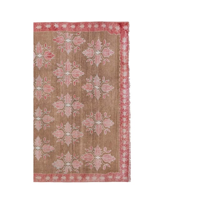 Vintage Floral Turkish Karapinar Rug 4'3" X 10'4" For Sale - Image 4 of 13