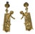 Pair Fine Italian Brevettato Cherub Brass Lighting Sconces For Sale