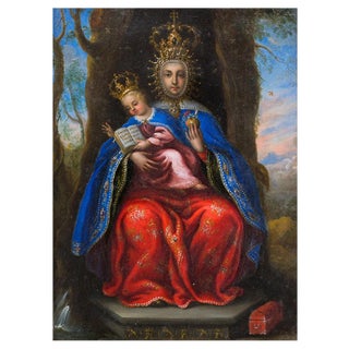 Spanish Artist, Our Lady of Valvanera, Oil on Copper, 17th Century For Sale