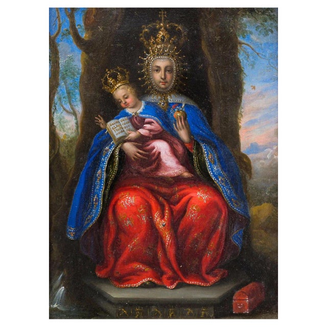 Spanish Artist, Our Lady of Valvanera, Oil on Copper, 17th Century For Sale
