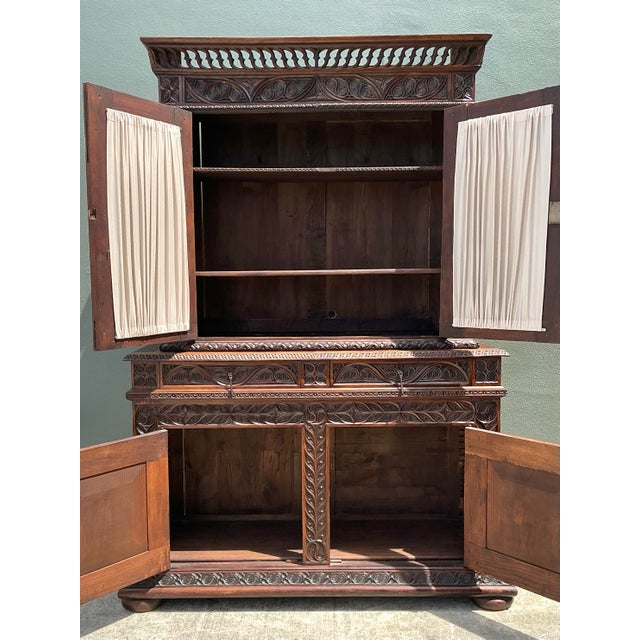 Vintage French Hand Carved Cabinet For Sale - Image 10 of 12