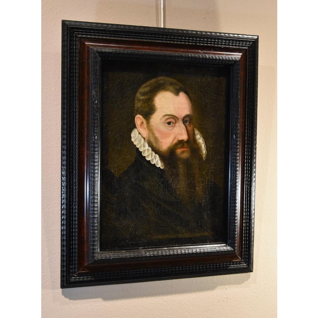 Circle of Frans Pourbus, Portrait of a Man, 1570, Oil on Canvas For Sale - Image 9 of 12