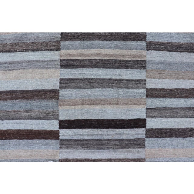 Modern Kilim Rug by Keivan Woven Arts, Striped Design, 8'0 X 9'8 For Sale - Image 4 of 13
