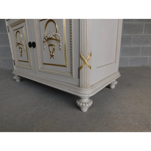 Vintage Hollywood Regency Gilt Gold Accented Original Paint Decorated Chest For Sale - Image 4 of 13