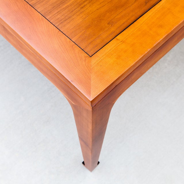 1970s 1970s Restored Michael Taylor for Baker Walnut & Black Lacquer Extension Dining Table For Sale - Image 5 of 18