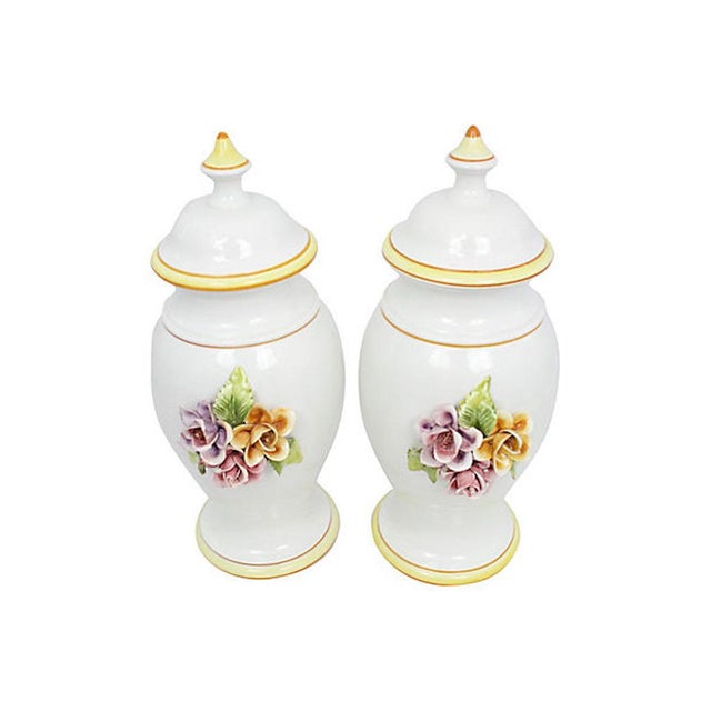 Ardalt Mid-Century Italian Porcelain Ginger Jars - a Pair For Sale - Image 4 of 9