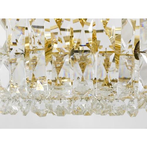 Large Gilt Brass and Crystal Glass Chandelier from Bakalowits & Söhne, 1970s For Sale - Image 16 of 18