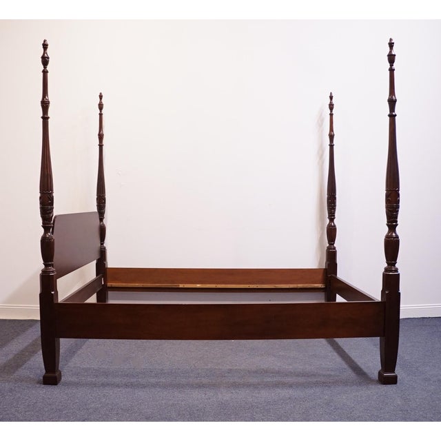 Thomasville Furniture Mahogany Collection Traditional Style Queen Size Four Poster Bed 14511-575 For Sale In Kansas City - Image 6 of 11