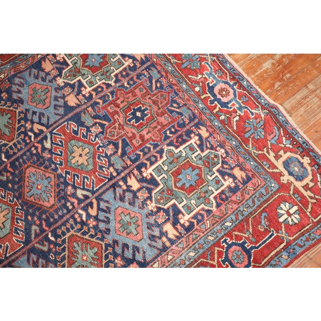 Persian Antique Zabihi Collection Persian Heriz Square Rug - 5'3" x 5'11" For Sale - Image 3 of 8