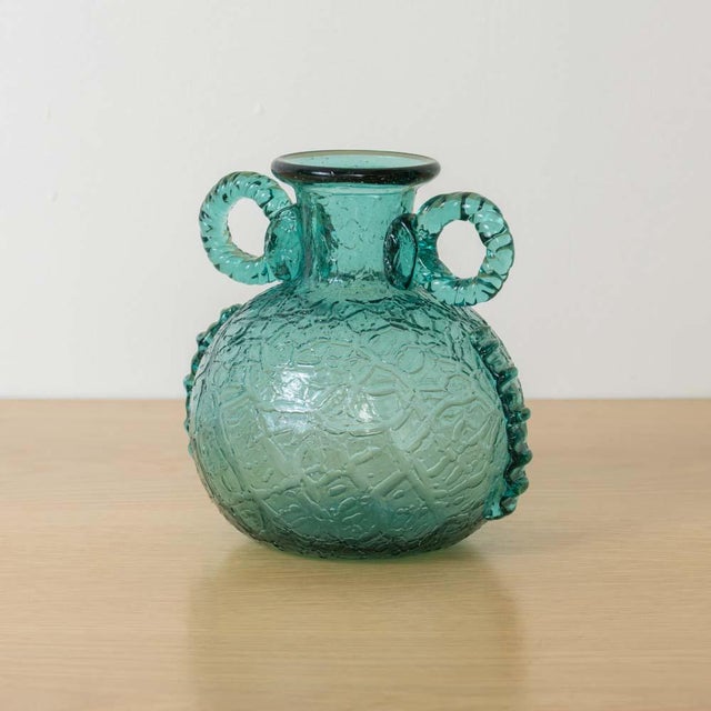 French 1960s French Glass Amphora Vase For Sale - Image 3 of 11
