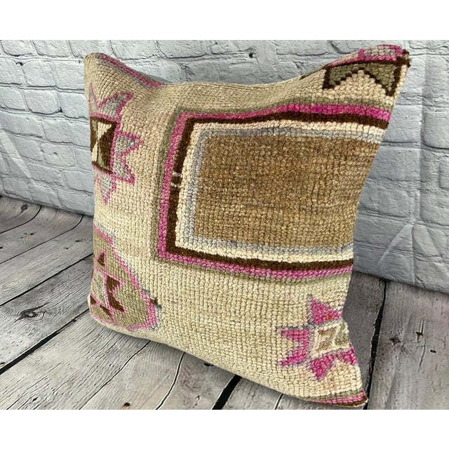 Vintage Pillow Case Turkish Rug Pillow Decorative Rug Pillow Dry cleaning only. PILLOW INSERT IS NOT INCLUDED