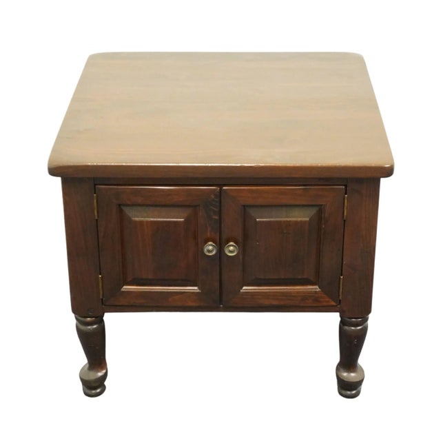 American Kling Colonial Solid Pine Rustic Americana 25" Square Accent Storage End Table 32-8005 For Sale - Image 3 of 12
