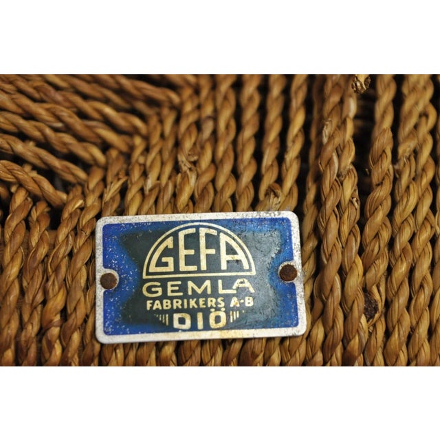 Mid 20th Century Vintage Gefa Gemla Mid Century Danish Modern Ladderback Rush Seat Side Chair For Sale - Image 5 of 11