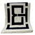 Tory Burch Large Greek Key Design Nautical Navy and White Luxury Blanket For Sale - Image 4 of 8