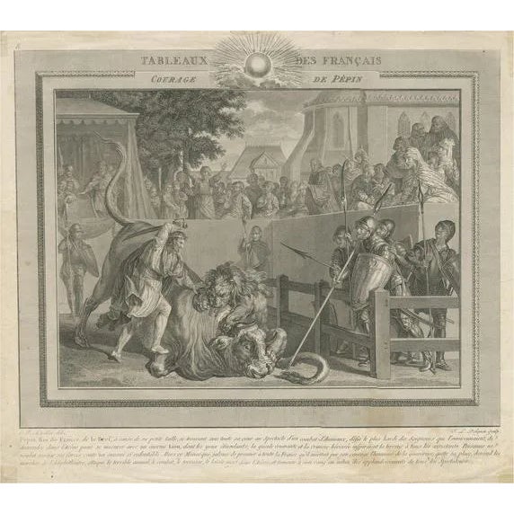 Delignon after Marillier, The Bravery of Pepin The Short, First King of The Franks, Print For Sale