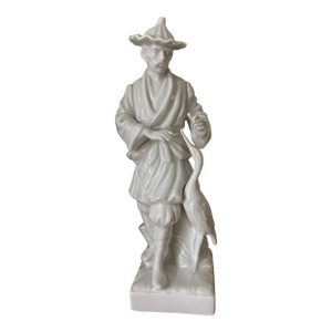 Vintage Fitz and Floyd Chinoiserie Style Blanc De Chine Figure With Crane