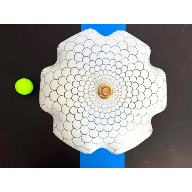 Mid Century Frosted Glass Flower Flush Light For Sale - Image 10 of 18