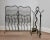 Early 20th Century Antique French Art Deco Period Wrought Iron Fireplace Set - Tools Andirons Firescreen For Sale - Image 5 of 11