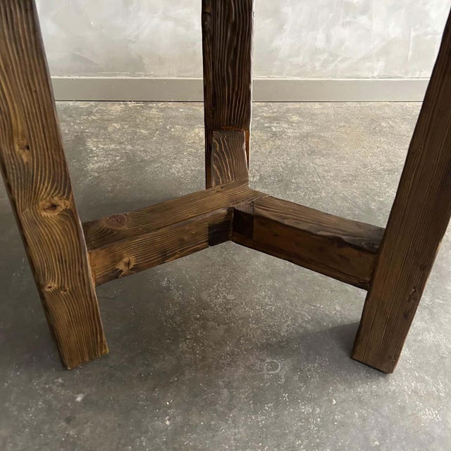 Custom Reclaimed Elm Wood Dining Table in Dark Finish For Sale - Image 4 of 9