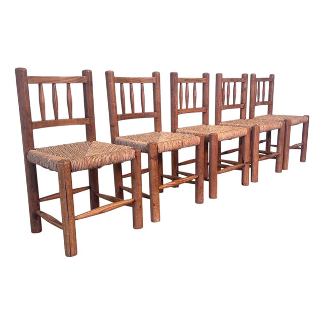 Vintage Farmer Chairs, 1960s, Set of 5 For Sale