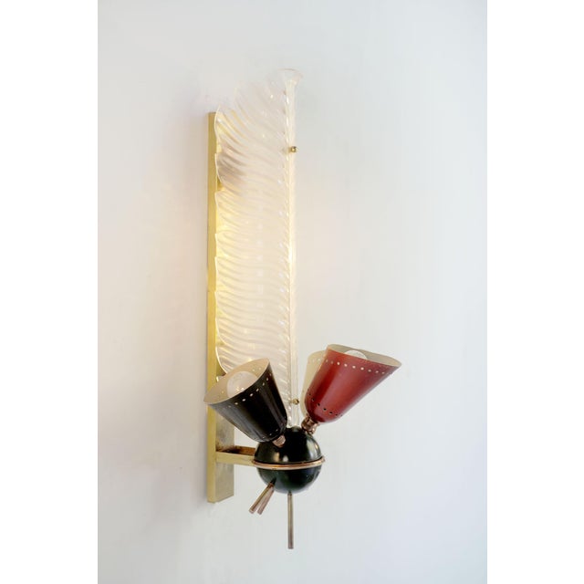Mid-Century Modern Large Vintage Wall Lights from Kobis and Lorence, 1950s, Set of 2 For Sale - Image 3 of 11