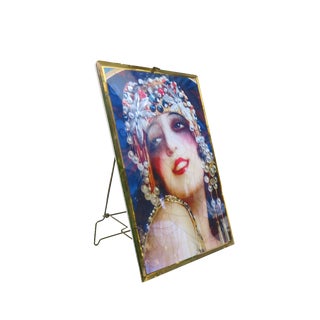 Large Art Nouveau Picture Frame in Brass, 1890s For Sale