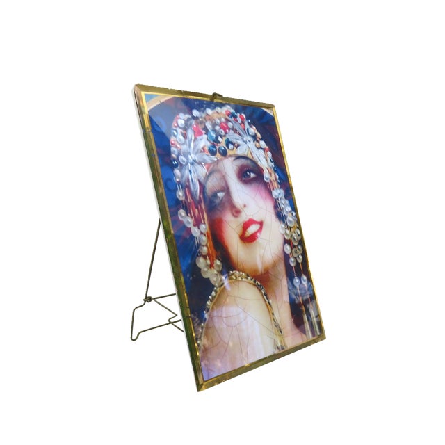 Large Art Nouveau Picture Frame in Brass, 1890s For Sale