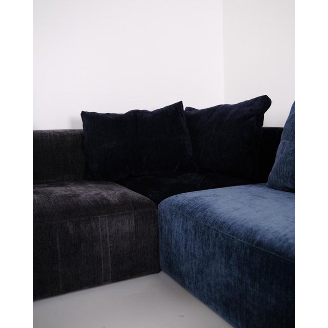 Blue Modular Sofa in Blue Fabric with Cushions from Eilersen, Set of 4 For Sale - Image 8 of 10