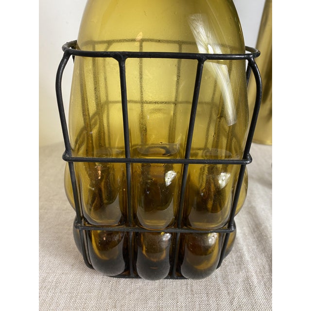 Glass Bottle Encased in Wrought Iron, 1930s For Sale - Image 3 of 15