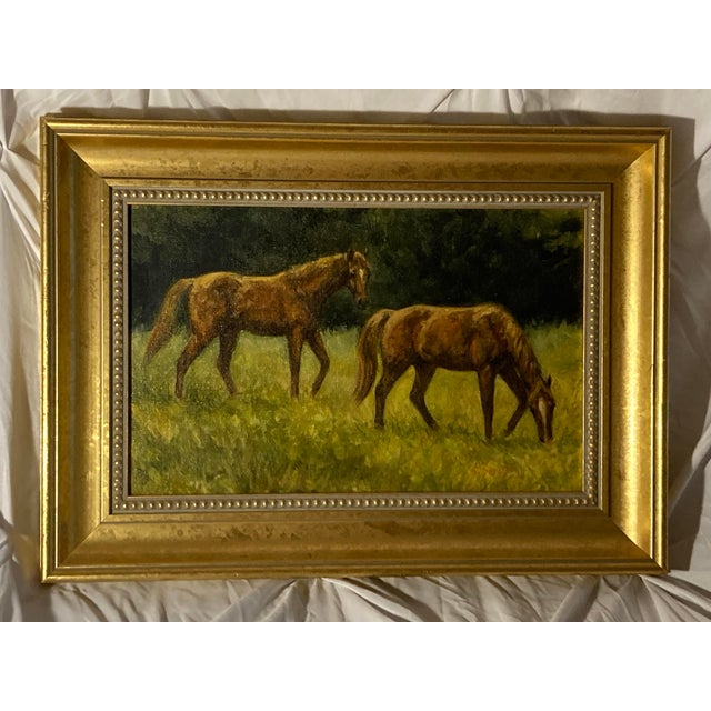 Sandra Severson Oil Painting at Meadow's Edge 1987. Sandra Severson American, 20th Century Oil Painting on Canvas Panel Signed to Lower Right For Sale - Image 10 of 12