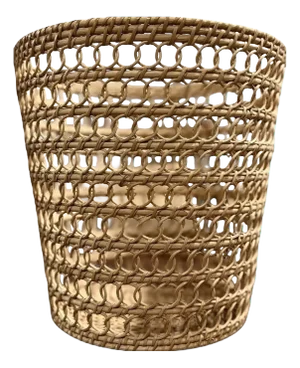 Danish Woven Rattan Waste Basket, 1960s