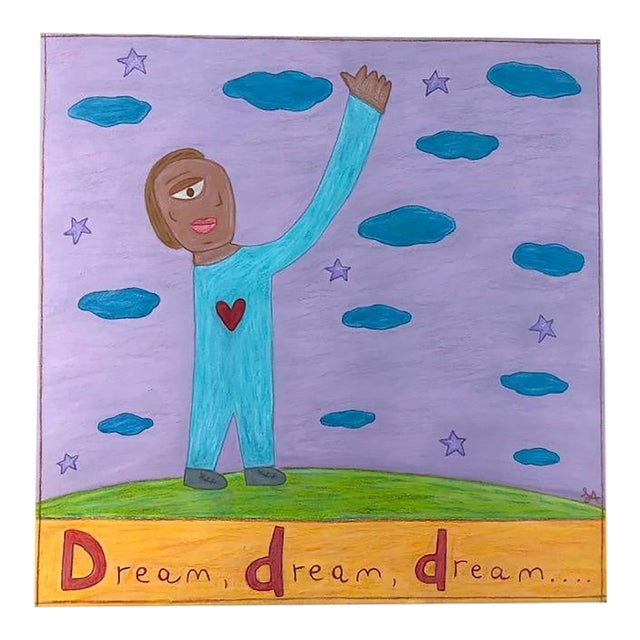 Original Folk Art Painting From Renowned Key West Artist 'Dream' For Sale