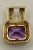 Metal Amethyst & Diamond 14k Yellow Gold Pendant For Sale - Image 7 of 9