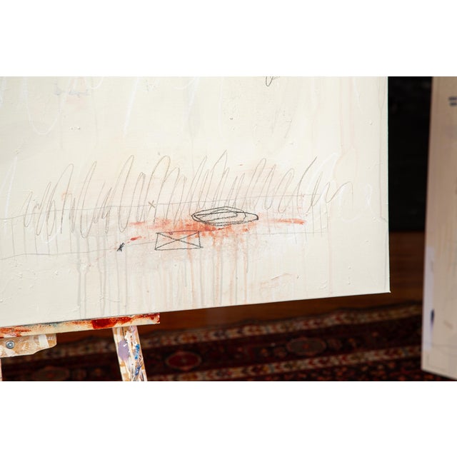 Large Original Beige Abstract Painting on Canvas by Margot Sinclair For Sale - Image 9 of 12