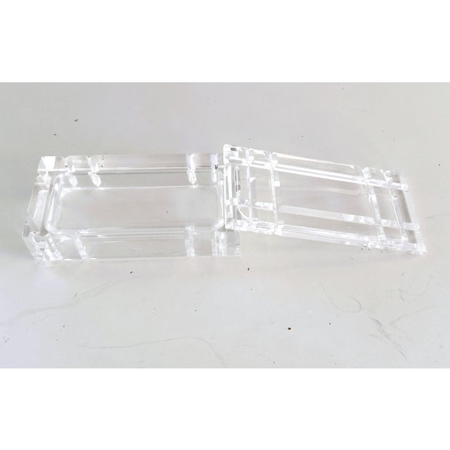 Plastic Mid-Century Italian Acrylic Glass Faceted Jewelery Box, 1970s For Sale - Image 7 of 11