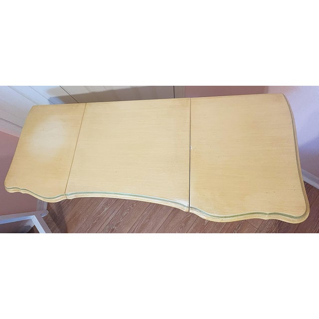 Vintage French Provincial Flip-Top Vanity With Mirror and Needlepoint Stool Circa 1960's For Sale - Image 10 of 12