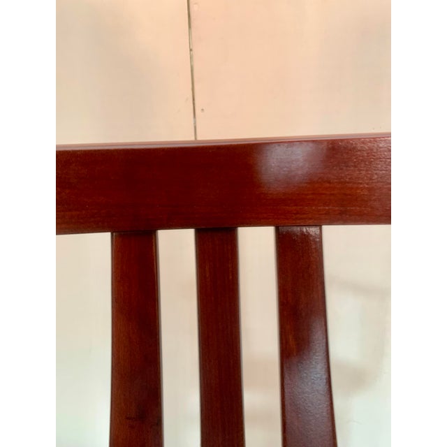 1960s A Danish Pair of High-Backed Dining Table Chairs With Armrests For Sale - Image 15 of 18