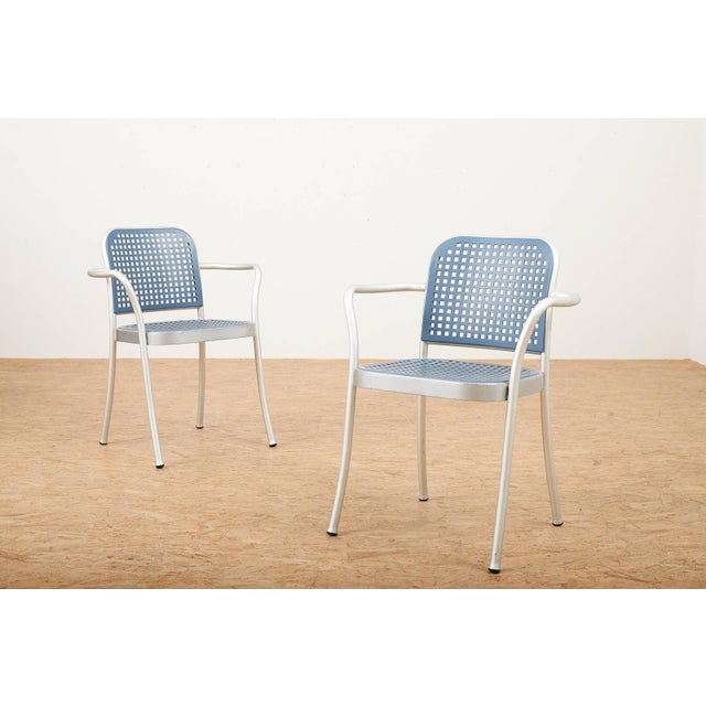 Silver Chair with Aluminum Frame by Vico Magistretti, 1989 For Sale - Image 3 of 12